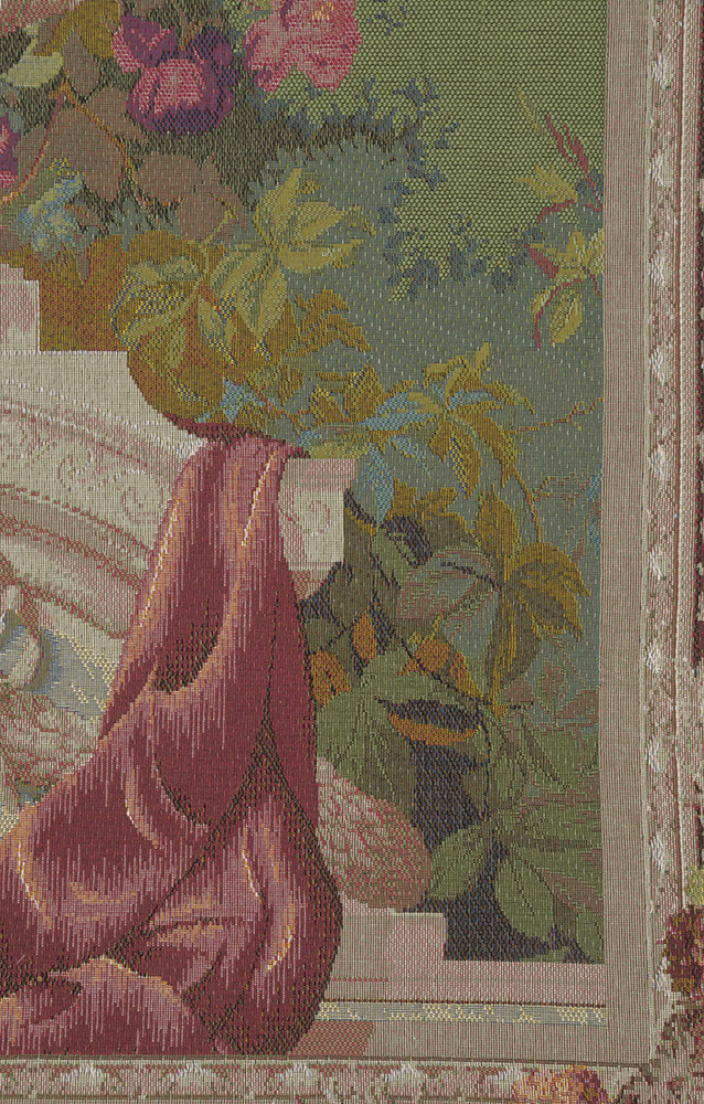 Ornamental Floral French Tapestry Wall Hanging 58x44 Inch Cotton Jacquard Woven Wall Tapestry