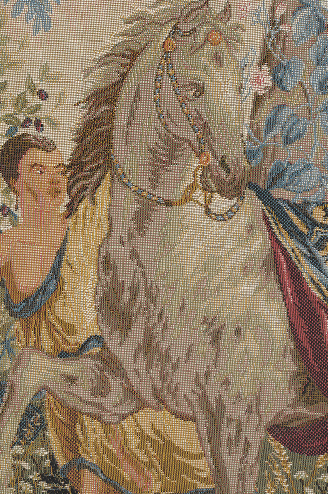 Cheval Drape II Forest Tapestry Wall Hanging 40 x 29 in Medieval Horse Woodland Jacquard Woven Wall Art