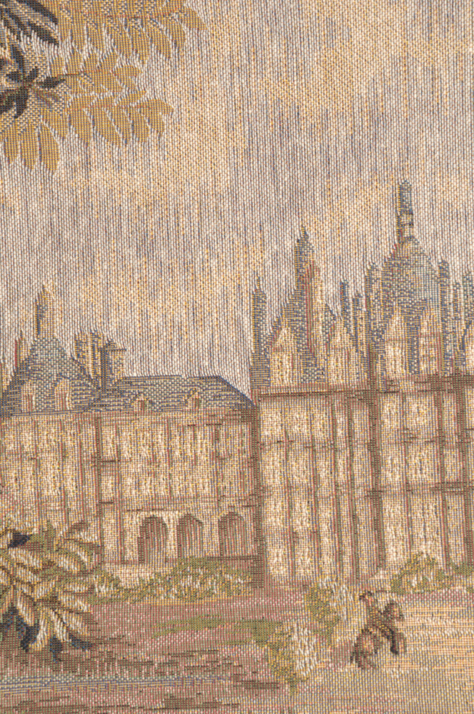 Verdure Chateau Carriage French Tapestry Wall Hanging 28x19 Inch Cotton Jacquard Woven Wall Tapestry