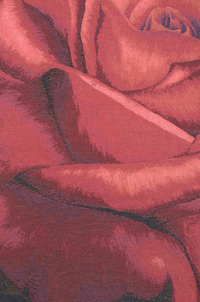 Pierre Joseph Redoute Rose Rouge French Tapestry Wall Hanging 57x57 Inch Cotton Jacquard Woven Wall Tapestry