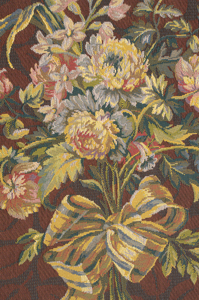 Pierre Joseph Redoute Petit Bouquet en Jaune French Tapestry Wall Hanging 58x43 Inch Cotton Jacquard Woven Wall Tapestry