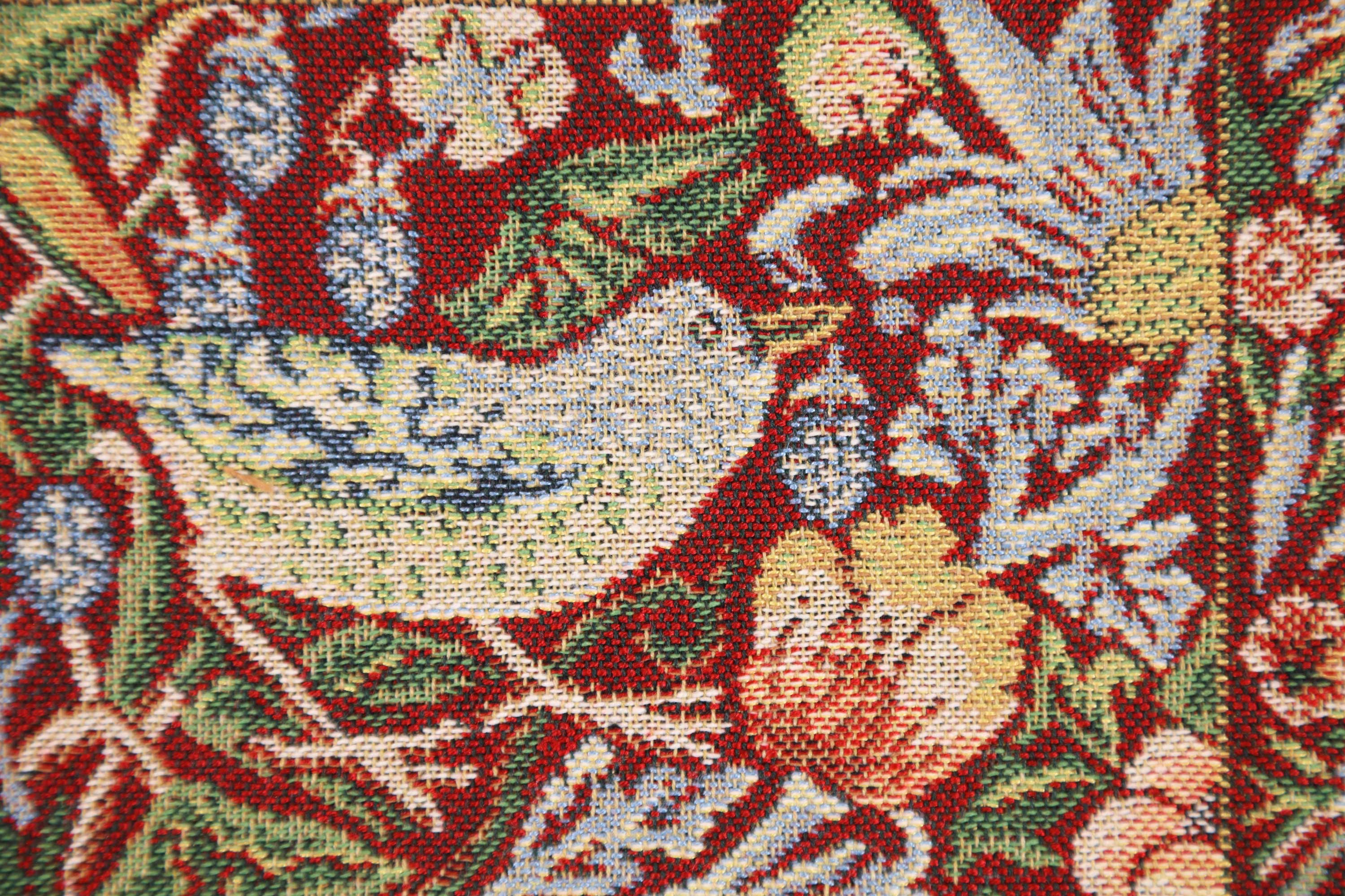 Red Strawberry Belgian Tapestry Pillow Cover 16x16 inch Cotton Jacquard Woven Cushion Cover