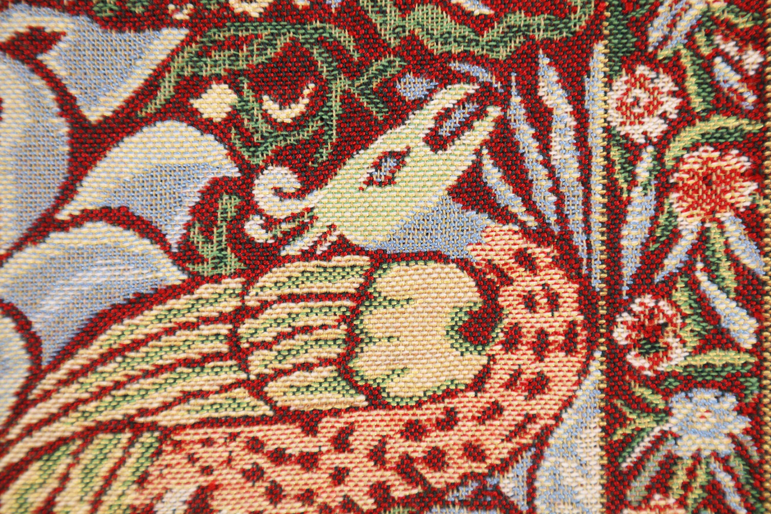 Red Dragon Belgian Tapestry Pillow Cover 16x16 inch Cotton Jacquard Woven Cushion Cover