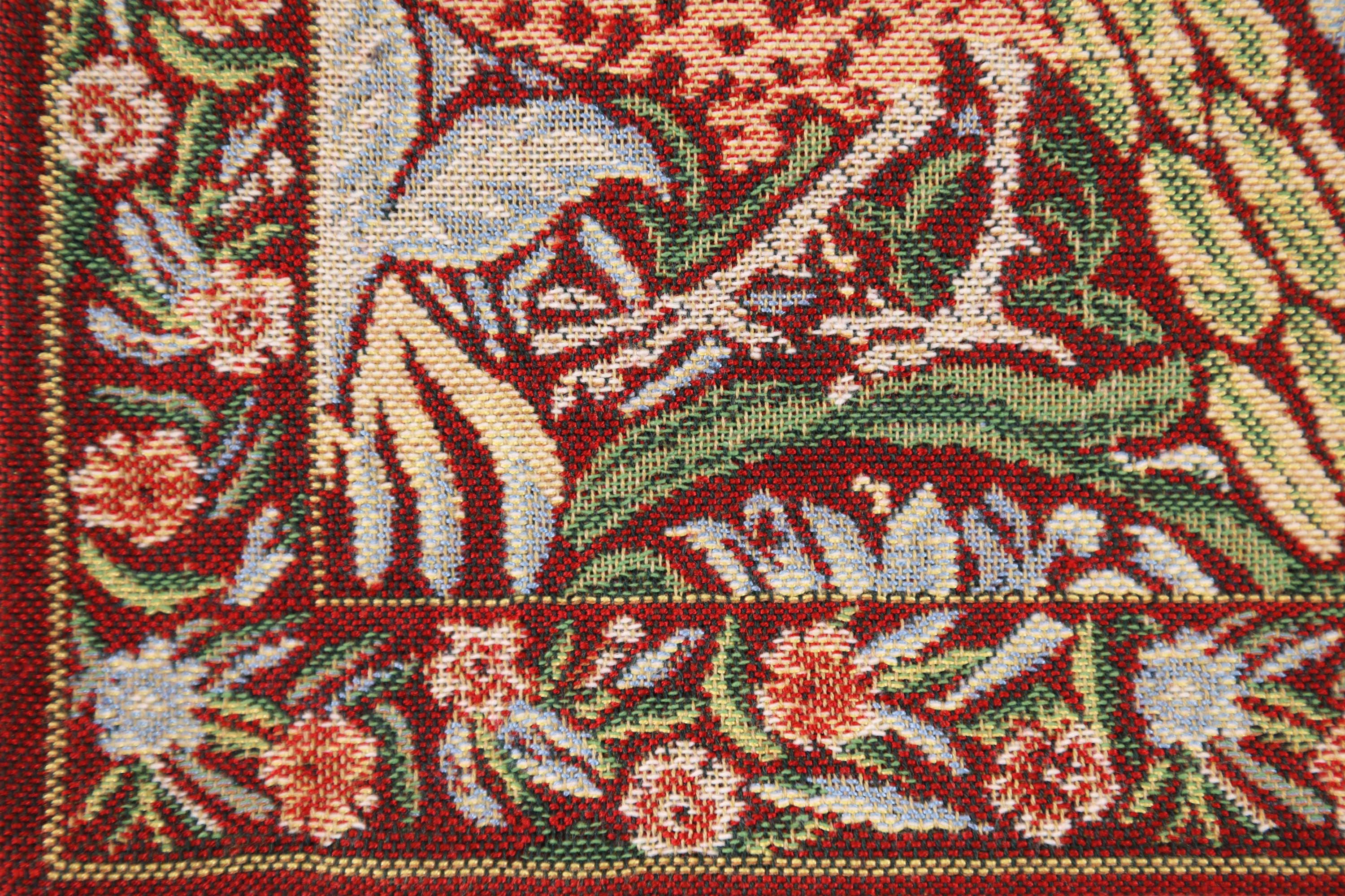 Red Dragon Belgian Tapestry Pillow Cover 16x16 inch Cotton Jacquard Woven Cushion Cover