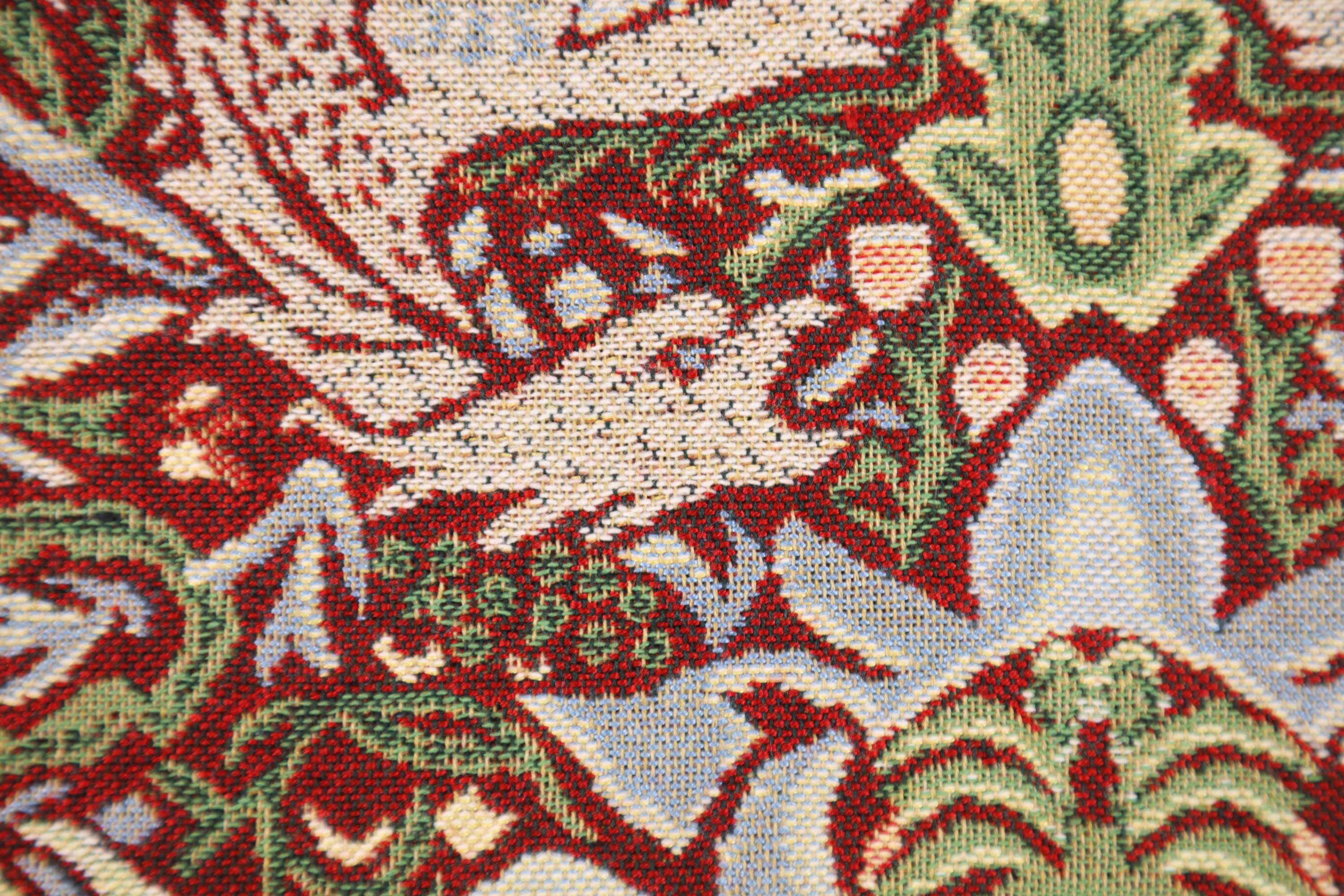 Red Dragon Belgian Tapestry Pillow Cover 16x16 inch Cotton Jacquard Woven Cushion Cover