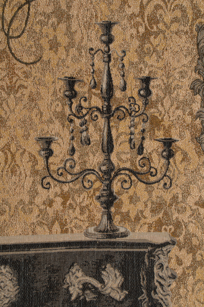 Mobilier Louis XVI Gold French Tapestry Wall Hanging 58x44 Inch Cotton Jacquard Woven Wall Tapestry