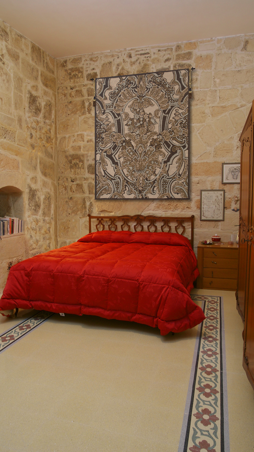 Brocade Flourish French Tapestry Wall Hanging 38x29 Inch Cotton Jacquard Woven Wall Tapestry