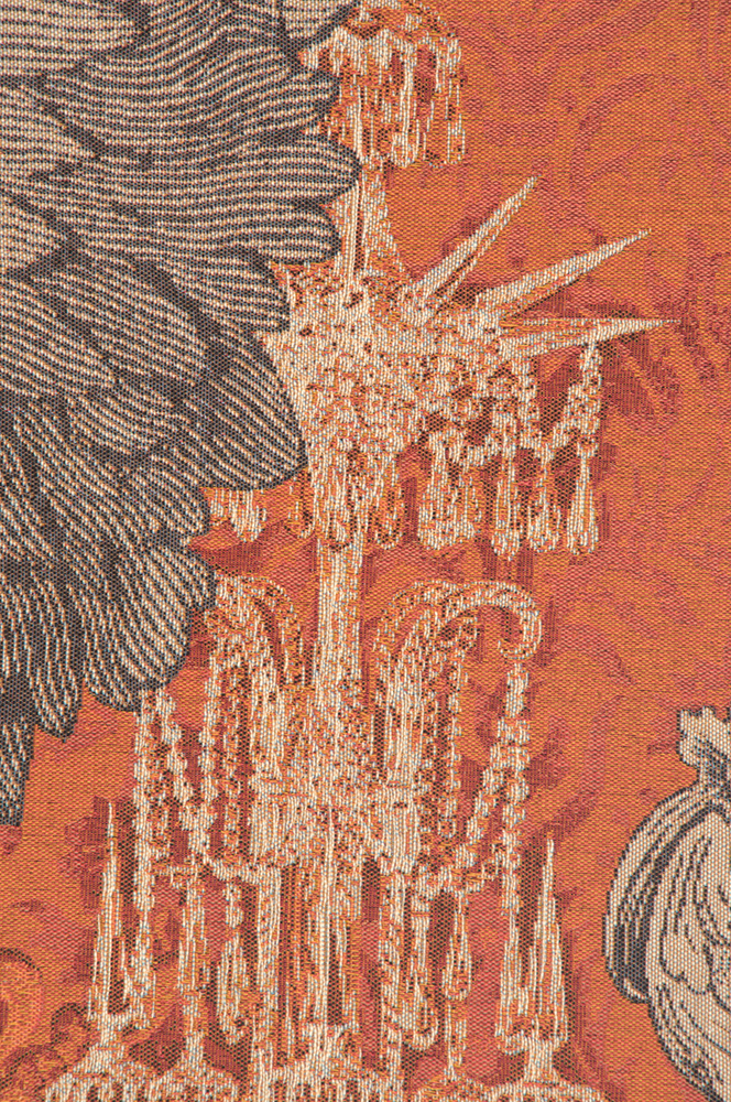 Corley Le Grand Lustre Orange French Tapestry Wall Hanging 58x44 Inch Cotton Jacquard Woven Wall Tapestry