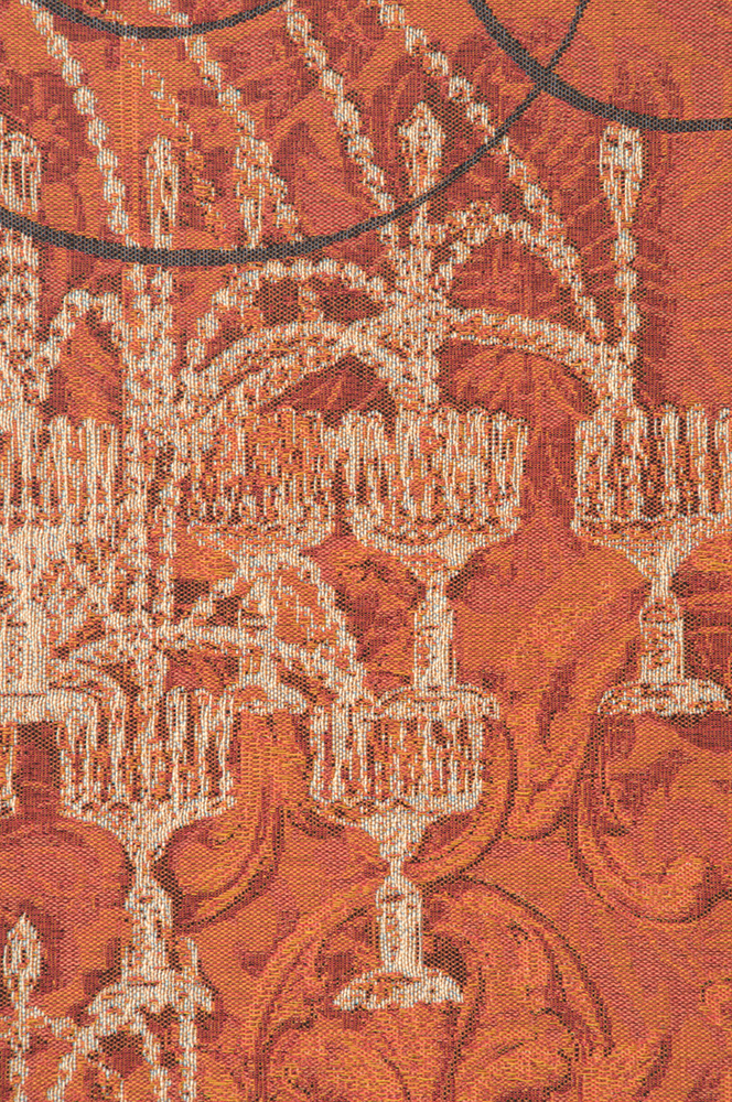 Corley Le Grand Lustre Orange French Tapestry Wall Hanging 58x44 Inch Cotton Jacquard Woven Wall Tapestry