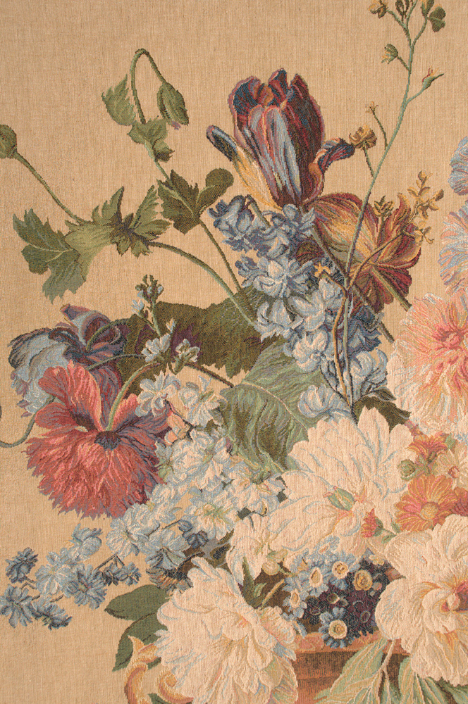 Bouquet Iris Clair French Tapestry Wall Hanging 58x44 Inch Cotton Jacquard Woven Wall Tapestry