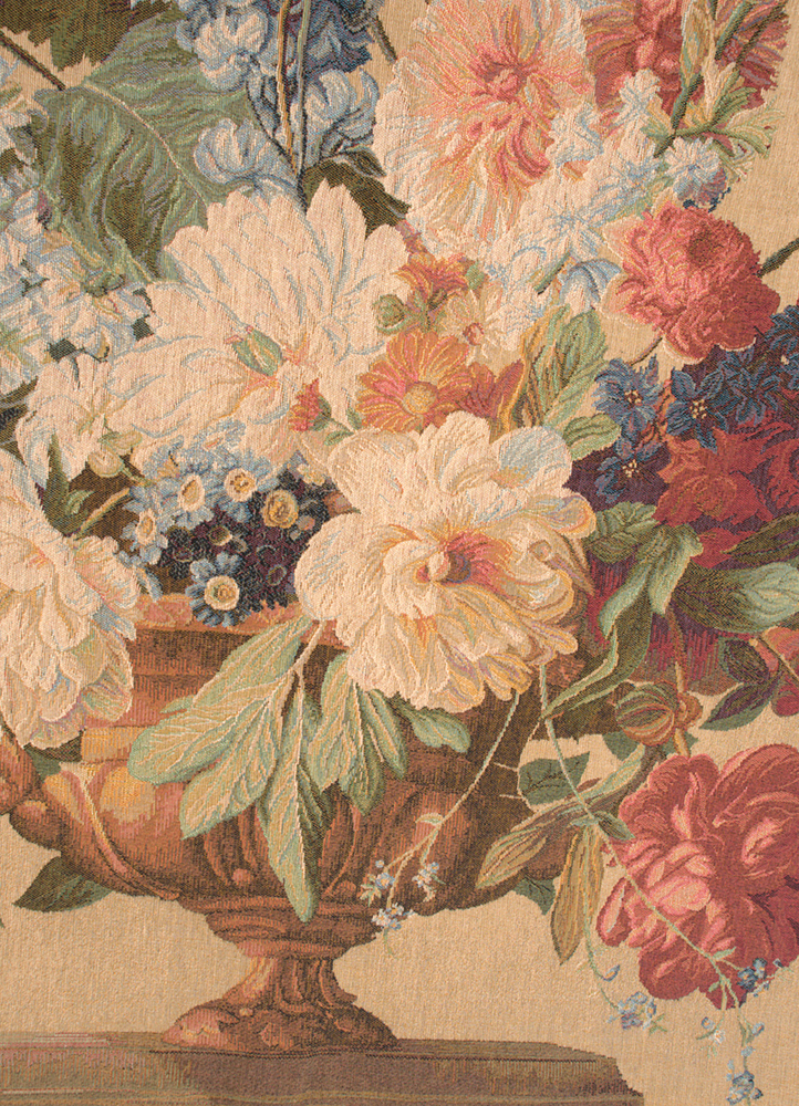 Bouquet Iris Clair French Tapestry Wall Hanging 58x44 Inch Cotton Jacquard Woven Wall Tapestry
