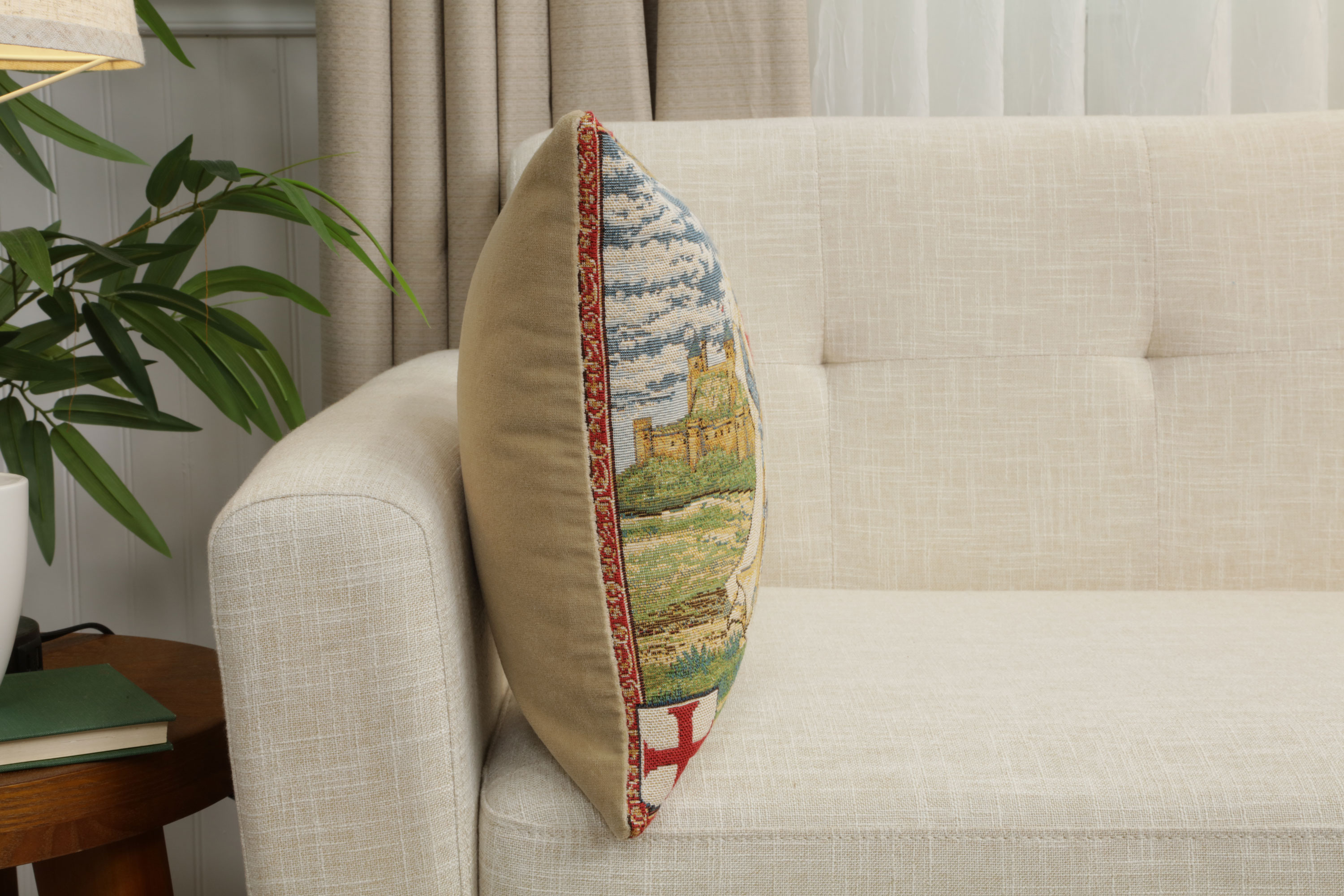 Templier European Tapestry Pillow Cover 13x13 Inch Cotton Jacquard Woven Cushion Cover