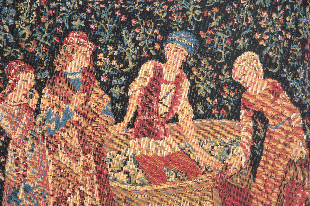 The Wine Press Belgian Tapestry Pillow Cover 14x14 Inch Cotton Jacquard Woven Cushion Cover