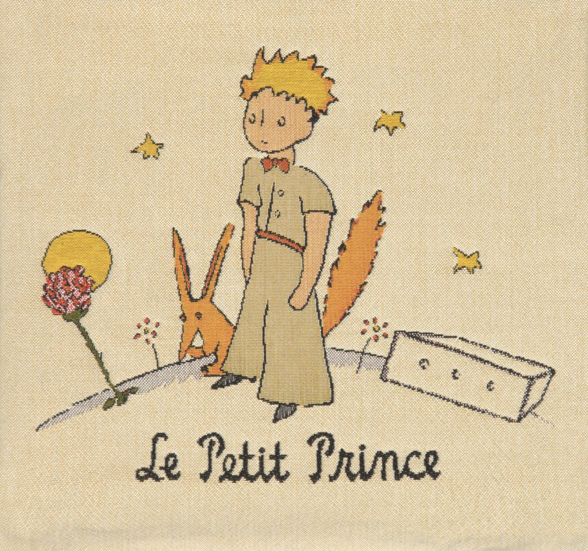 Antoine de Saint-Exupery The Little Prince Tapestry Pillow Cover 14x14 Inch Cotton Jacquard Woven Cushion Cover