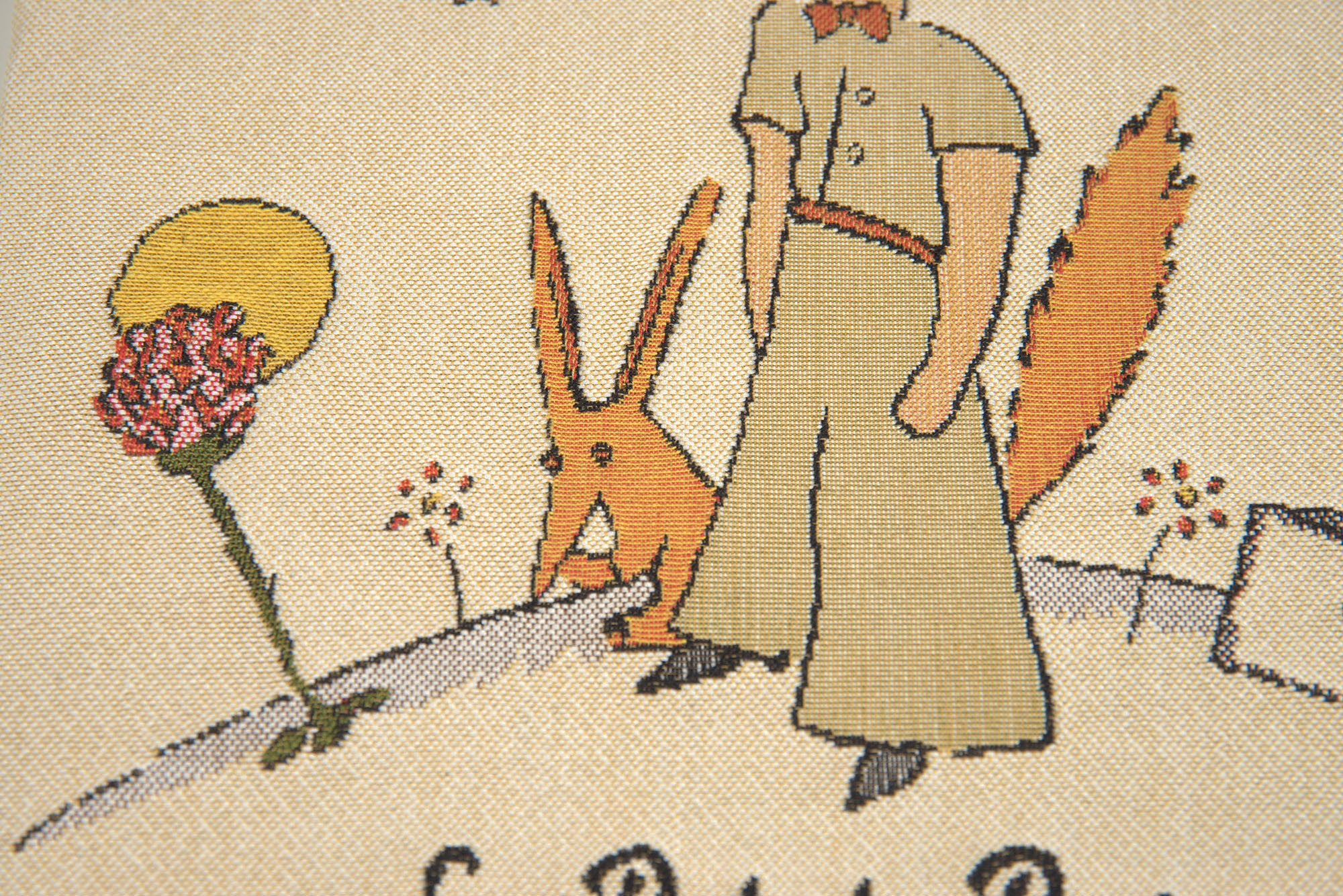 Antoine de Saint-Exupery The Little Prince Tapestry Pillow Cover 14x14 Inch Cotton Jacquard Woven Cushion Cover