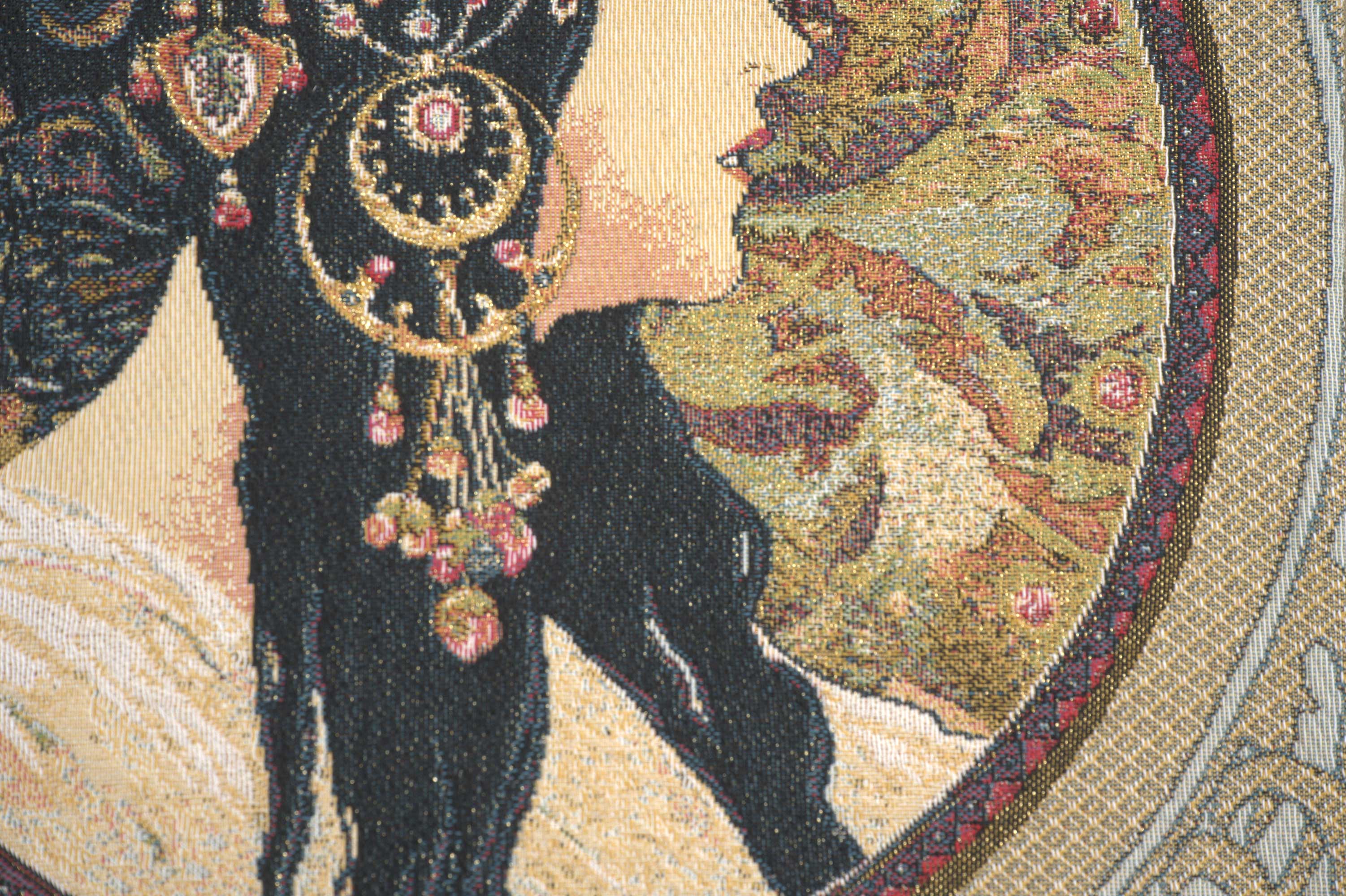 Alphonse Mucha Brunette Tapestry Pillow Cover 18x18 Inch Cotton Jacquard Woven Cushion Cover