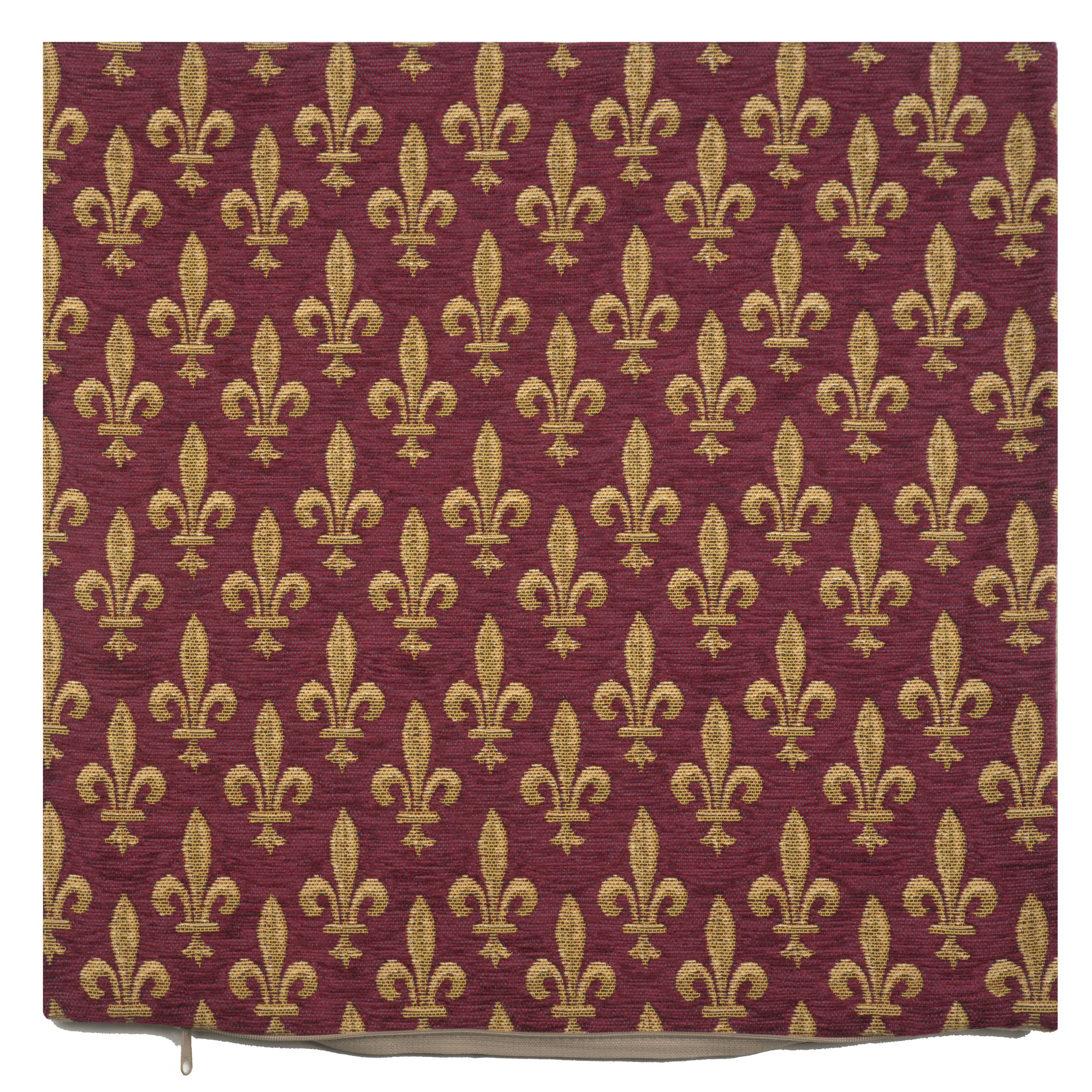 Napoleon Fleur de Lys Rouge Tapestry Pillow Cover 18x18 Inch Cotton Jacquard Woven Cushion Cover