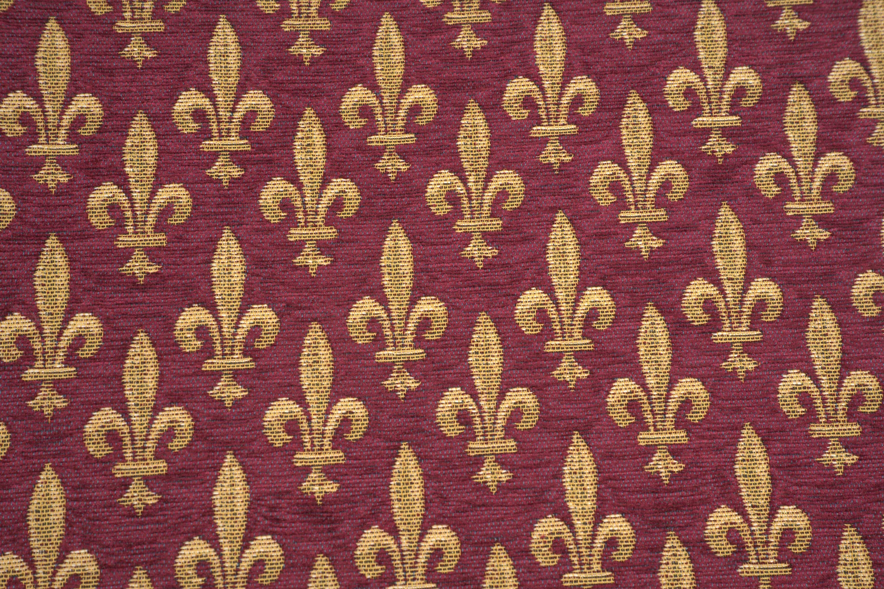 Napoleon Fleur de Lys Rouge Tapestry Pillow Cover 18x18 Inch Cotton Jacquard Woven Cushion Cover