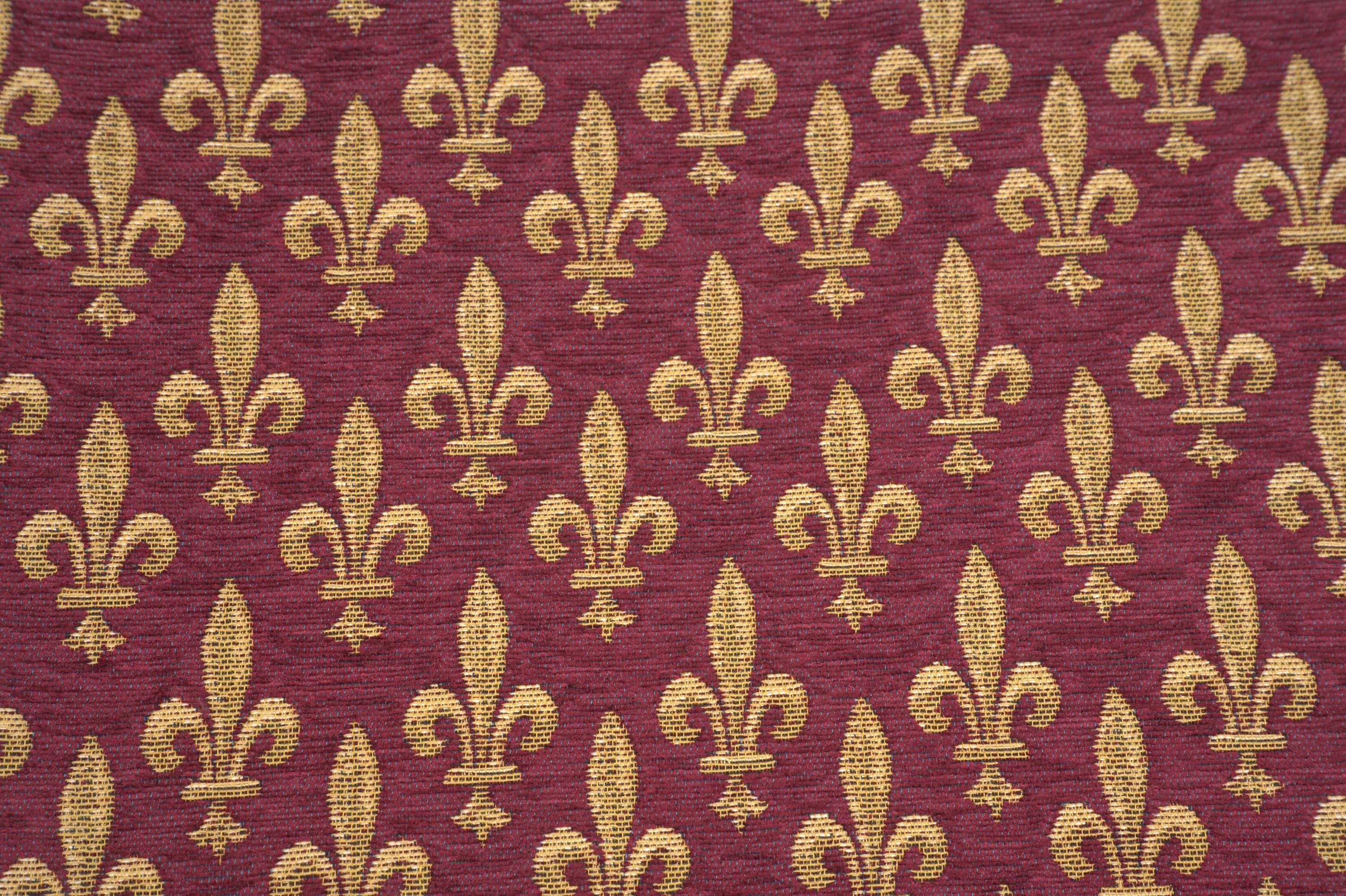 Napoleon Fleur de Lys Rouge Tapestry Pillow Cover 18x18 Inch Cotton Jacquard Woven Cushion Cover