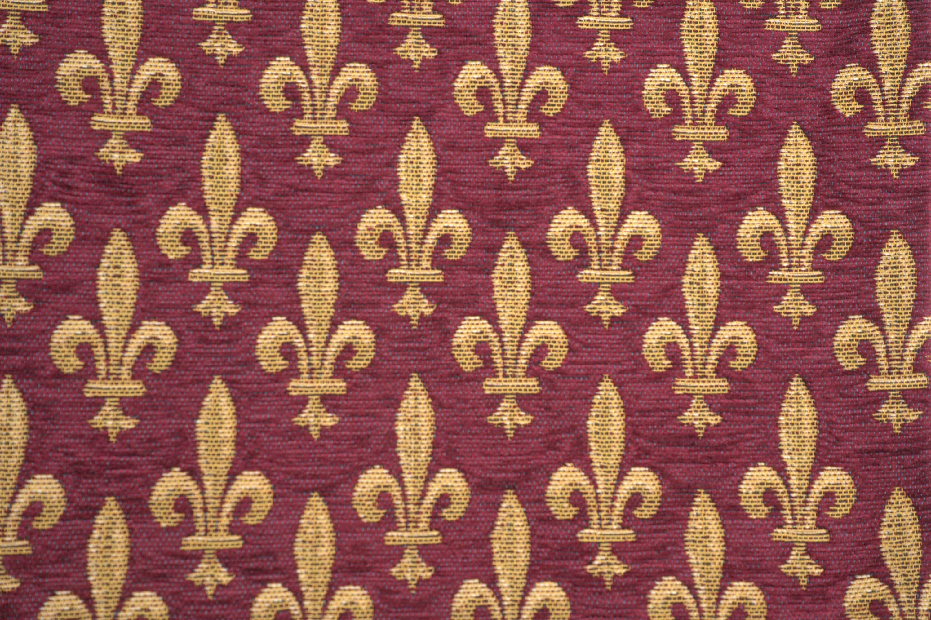 Napoleon Fleur de Lys Rouge Tapestry Pillow Cover 18x18 Inch Cotton Jacquard Woven Cushion Cover