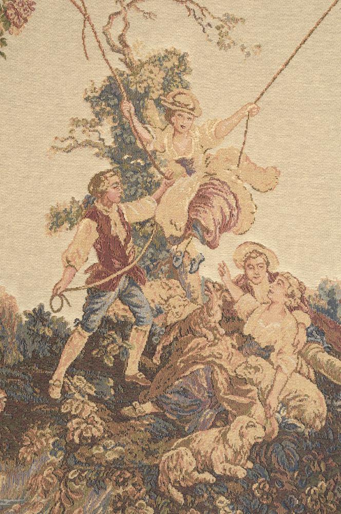 Romantic Swing European Tapestry Wall Hanging 30x20 Inch Cotton Jacquard Woven Wall Tapestry