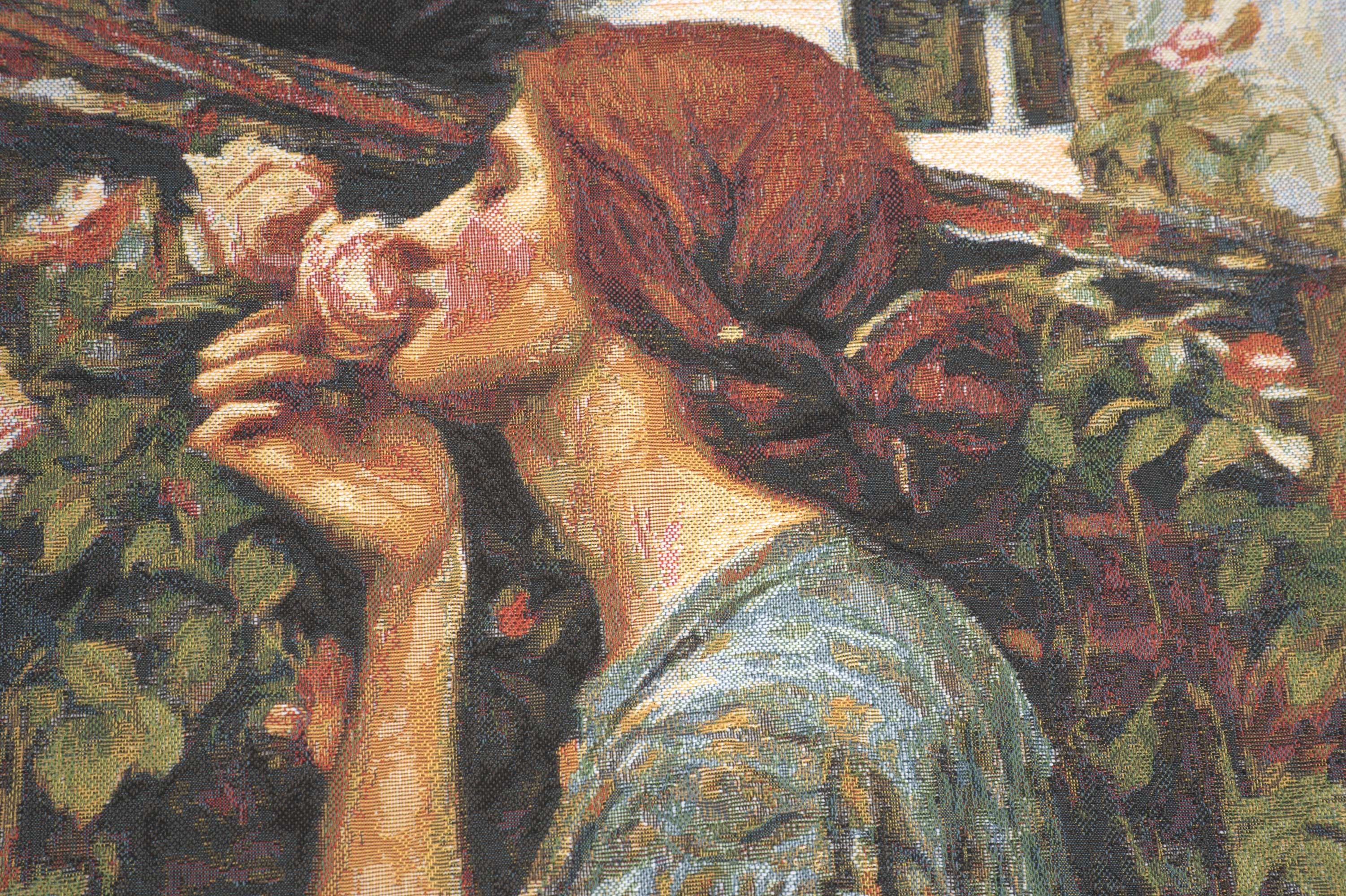 John William Waterhouse Soul of the Rose Tapestry Pillow Cover 18x18 Inch Cotton Jacquard Woven Cushion Cover