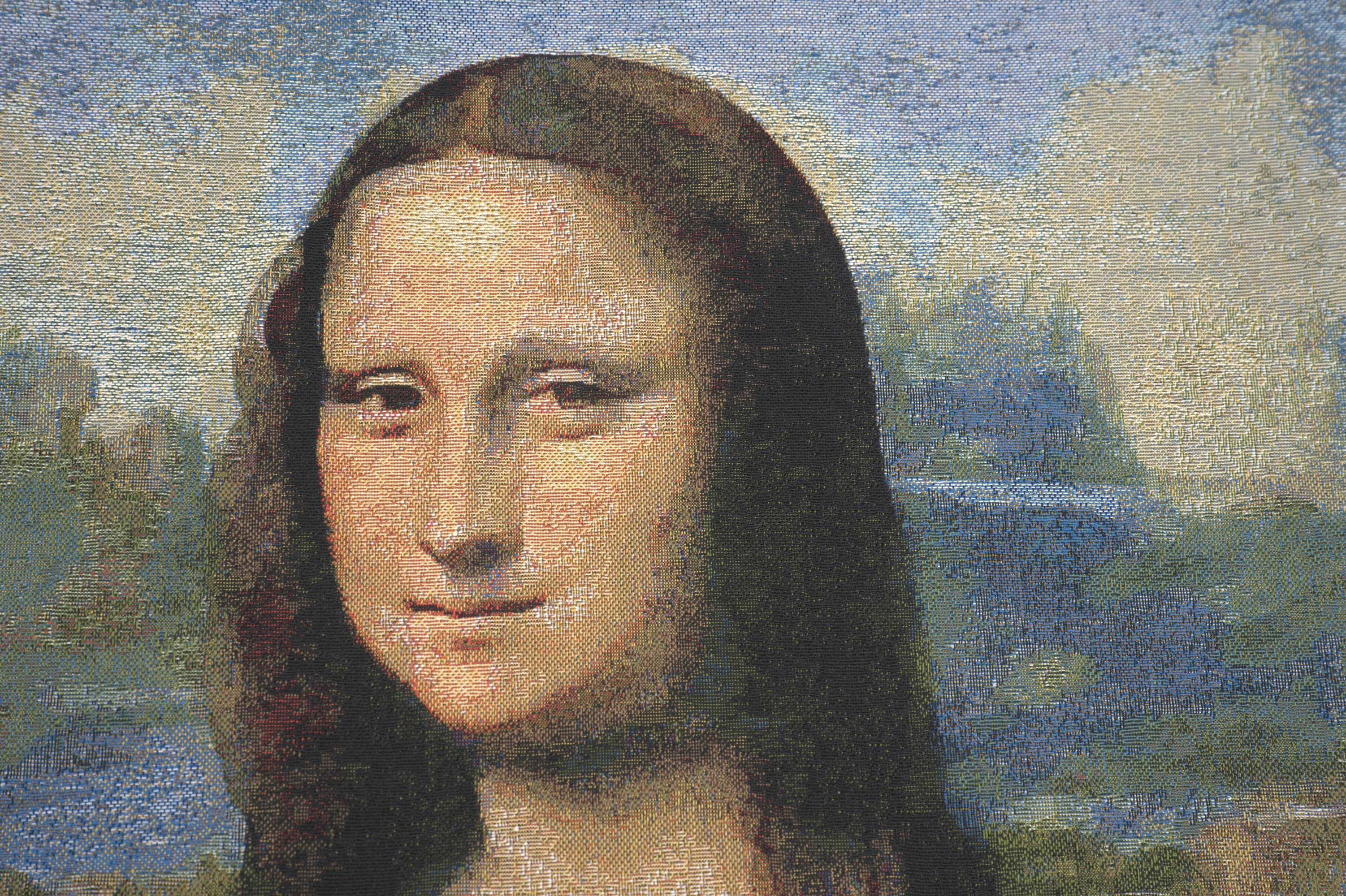 Leonardo da Vinci Mona Lisa II Tapestry Pillow Cover 18x18 Inch Cotton Jacquard Woven Cushion Cover