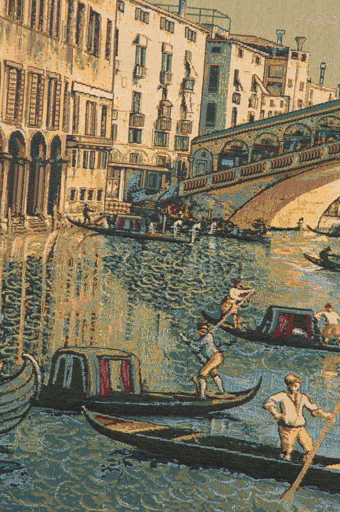 Alberto Passini The Rialto Bridge Italian Tapestry Wall Hanging 24x34 Inch Cotton Jacquard Woven Wall Tapestry