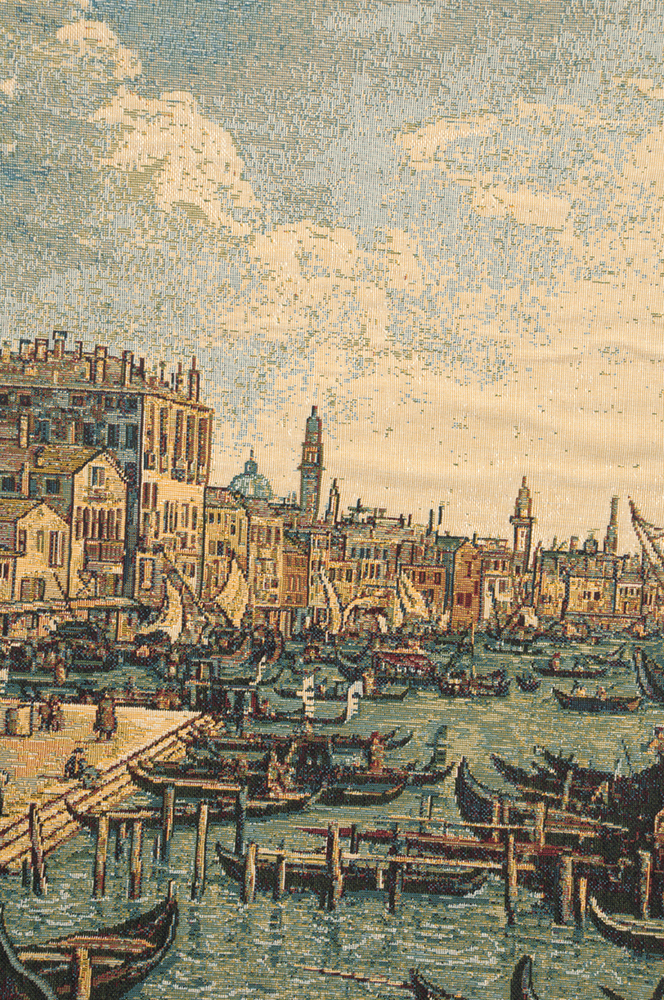 Alberto Passini Riva degli Schiavoni Italian Tapestry Wall Hanging 24x34 Inch Cotton Jacquard Woven Wall Tapestry