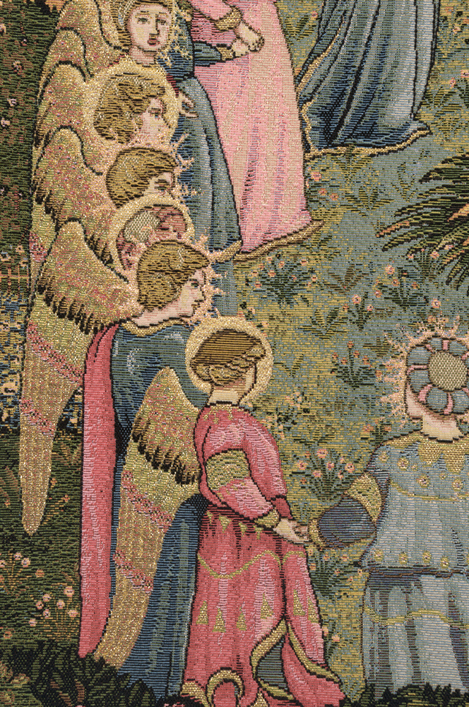 Fra Angelico Roundance of Saints Religious Tapestry Wall Hanging 25 x 36 in Christian Renaissance Jacquard Woven Wall Art