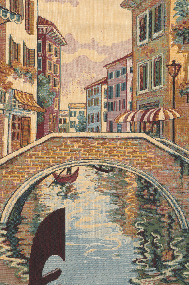 Alberto Passini Canale Veneziano Italian Tapestry Wall Hanging 26x46 Inch Cotton Jacquard Woven Wall Tapestry