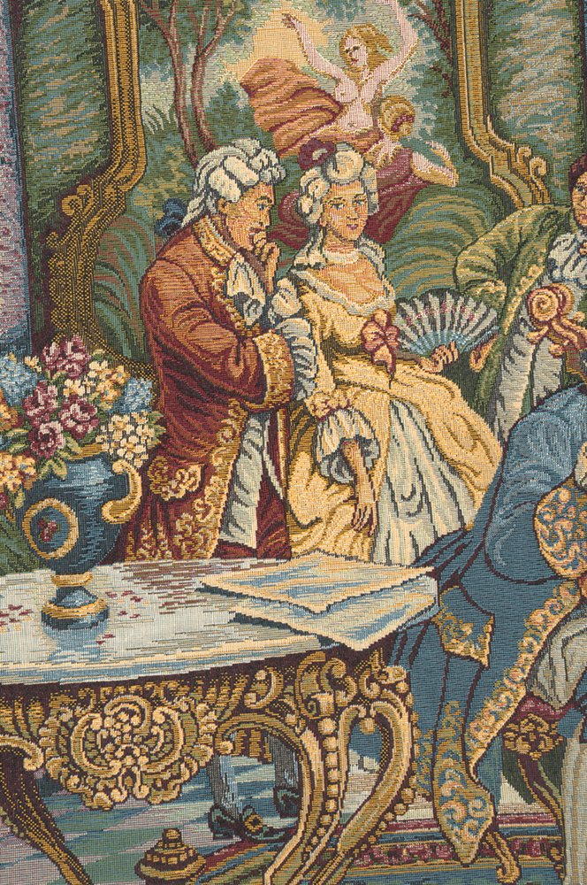Francois Boucher Concerto Grande Tapestry Wall Hanging 26 x 47 in Rococo Music Scene Jacquard Woven Wall Art