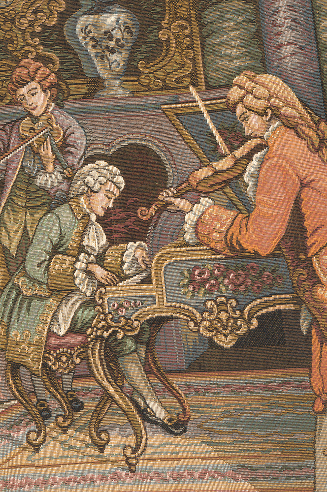 Francois Boucher Concerto Piccolo Tapestry Wall Hanging 27 x 31 in Rococo Music Scene Jacquard Woven Wall Art