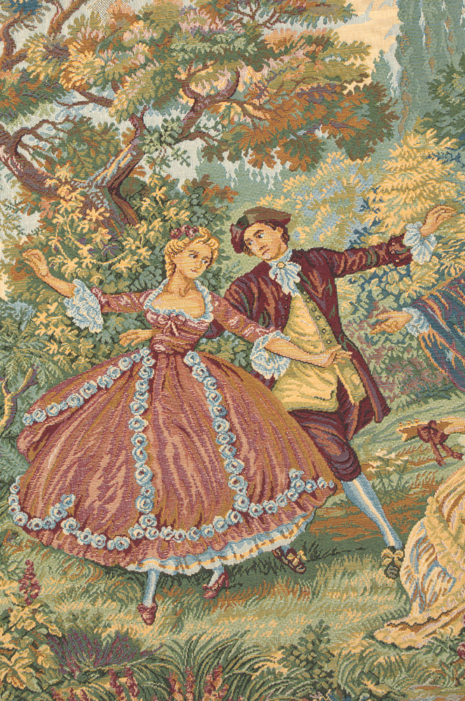 Francois Boucher Scena Tapestry Wall Hanging 26 x 72 in French Rococo Pastoral Jacquard Woven Wall Art