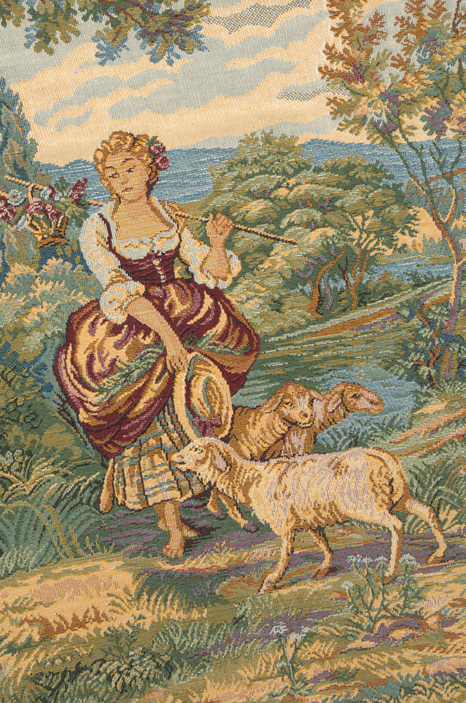 Francois Boucher Minuetto Grande Sports Tapestry Wall Hanging 26 x 64 in Rococo Dance Scene Jacquard Woven Wall Art