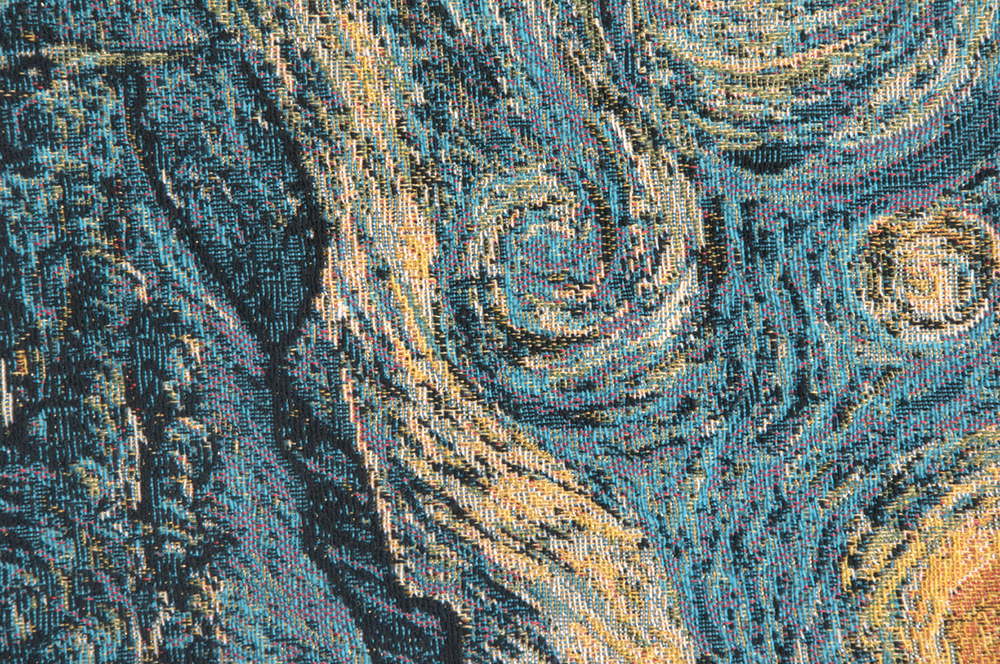 Vincent Van Gogh Starry Night Small Tapestry Pillow Cover 14x14 Inch Cotton Jacquard Woven Cushion Cover
