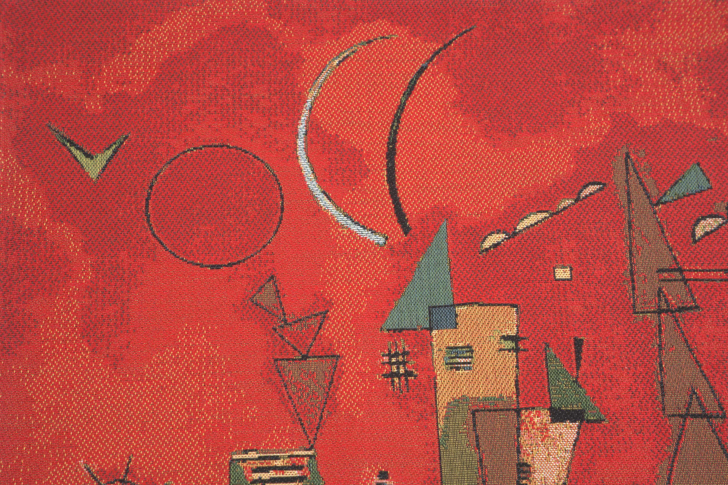 Wassily Kandinsky Mit und Gegen Tapestry Pillow Cover 18x18 Inch Cotton Jacquard Woven Cushion Cover