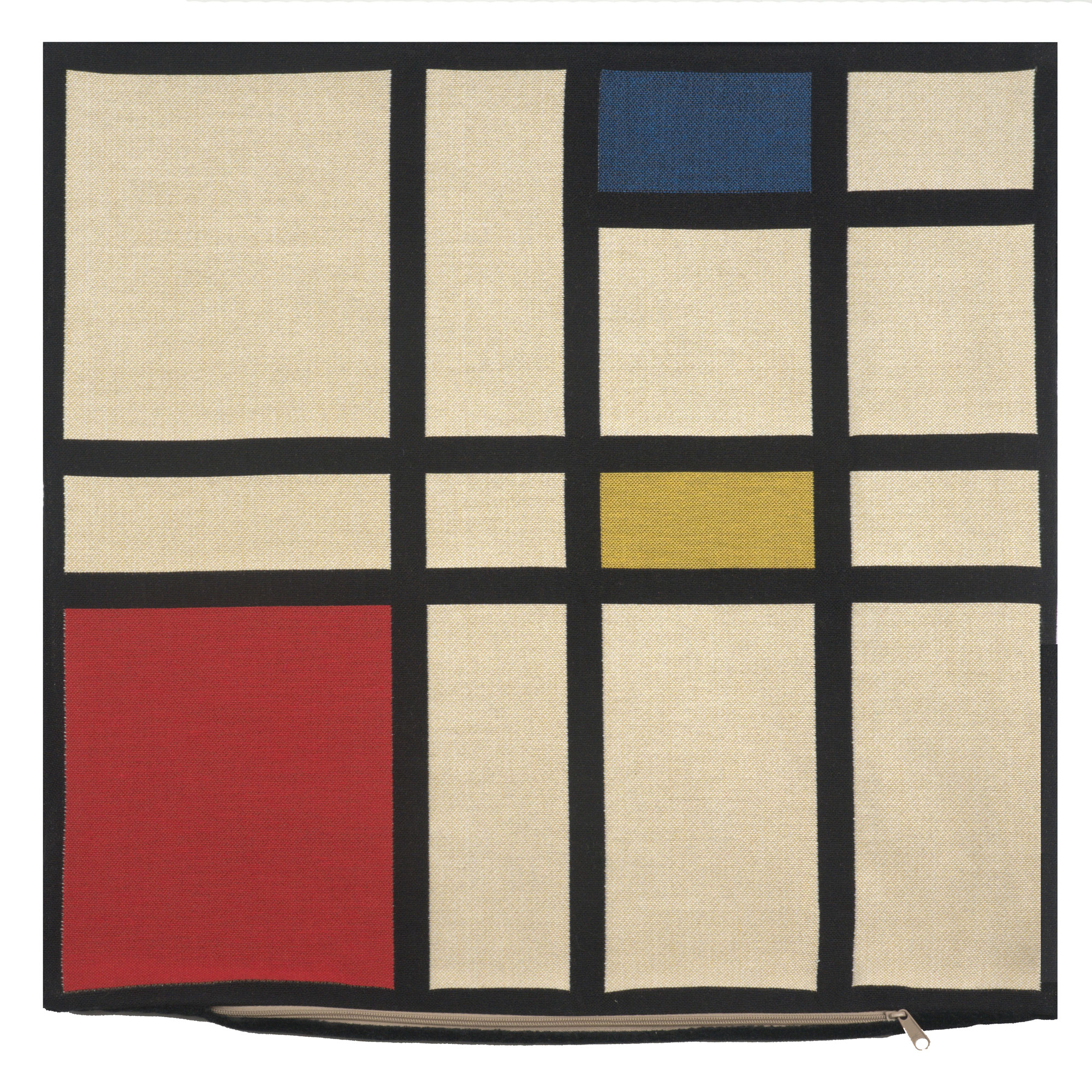 Mondriaan Tapestry Pillow Cover 18x18 Inch Cotton Jacquard Woven Cushion Cover