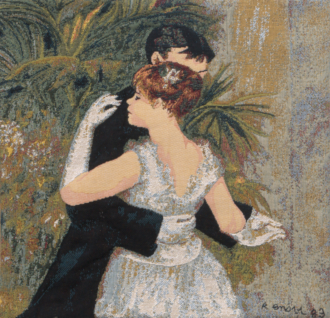 Edgar Degas Danse à la Ville Large Tapestry Pillow Cover 18x18 Inch Cotton Jacquard Woven Cushion Cover