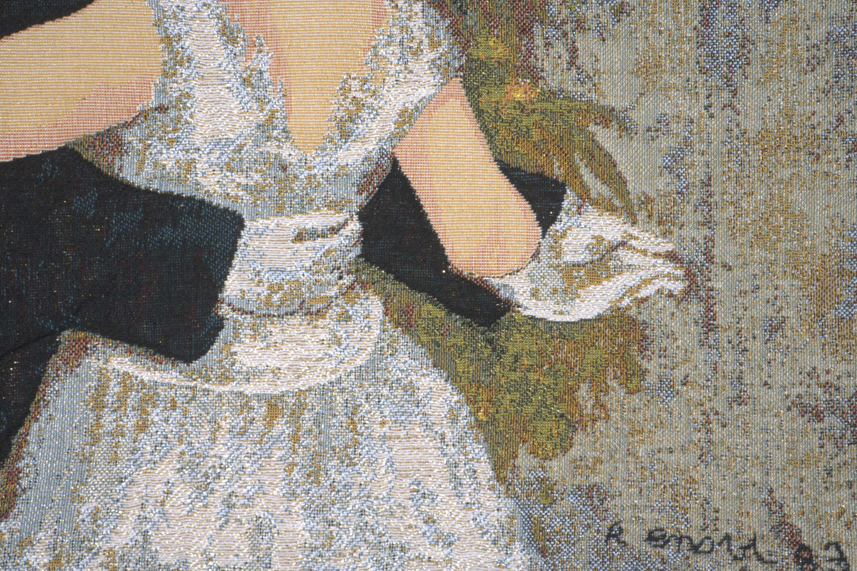 Edgar Degas Danse à la Ville Large Tapestry Pillow Cover 18x18 Inch Cotton Jacquard Woven Cushion Cover