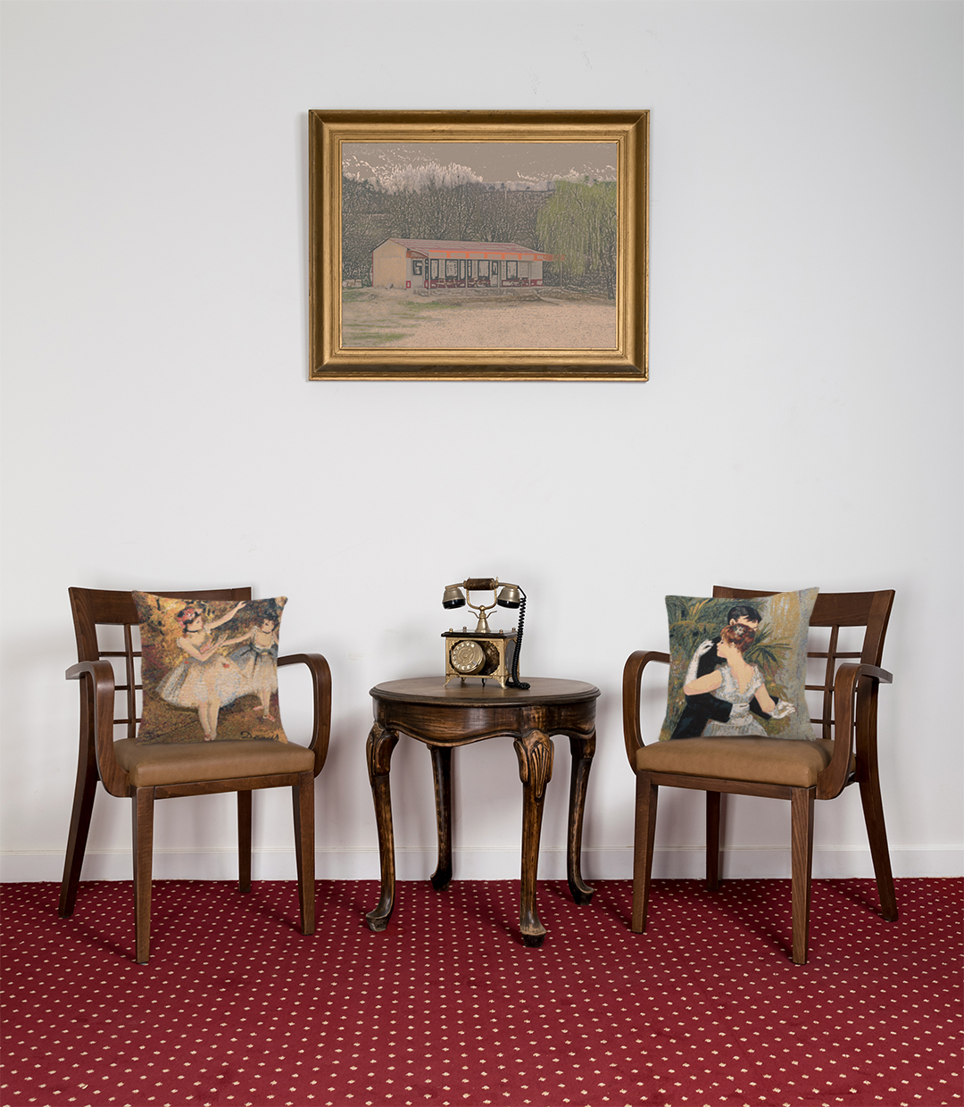 Edgar Degas Danse à la Ville Large Tapestry Pillow Cover 18x18 Inch Cotton Jacquard Woven Cushion Cover