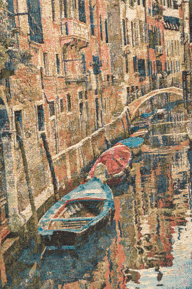 Vintage Venice Large Tapestry Pillow Cover 18x18 Inch Cotton Jacquard Woven Cushion Cover