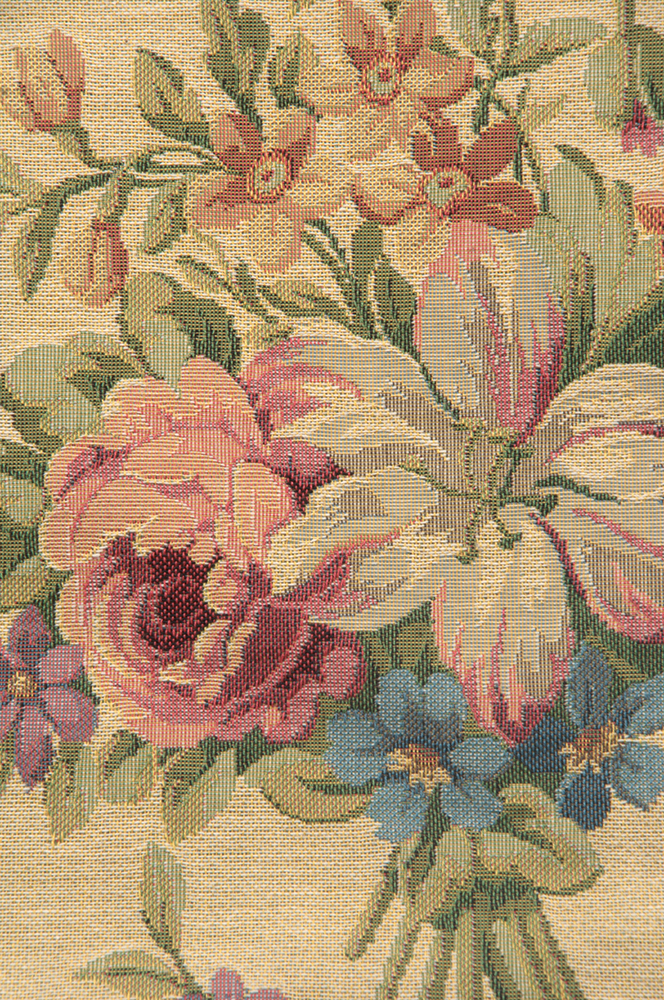 Floral Bouquet Red Tapestry Pillow Cover 18x18 Inch Cotton Jacquard Woven Cushion Cover