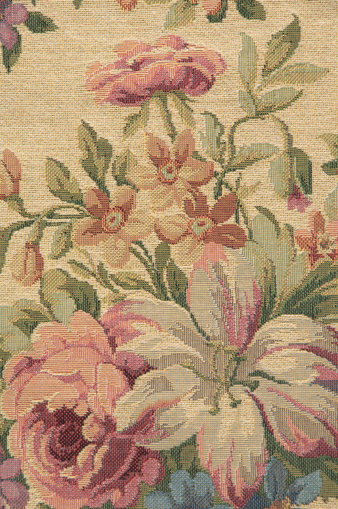 Floral Bouquet Blue Tapestry Pillow Cover 18x18 Inch Cotton Jacquard Woven Cushion Cover