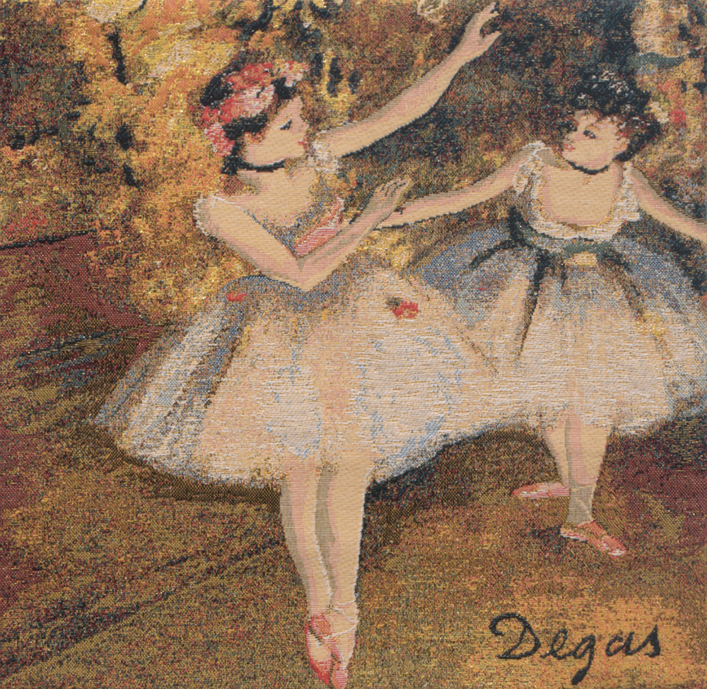 Edgar Degas Deux Danseuses Large Tapestry Pillow Cover 18x18 Inch Cotton Jacquard Woven Cushion Cover