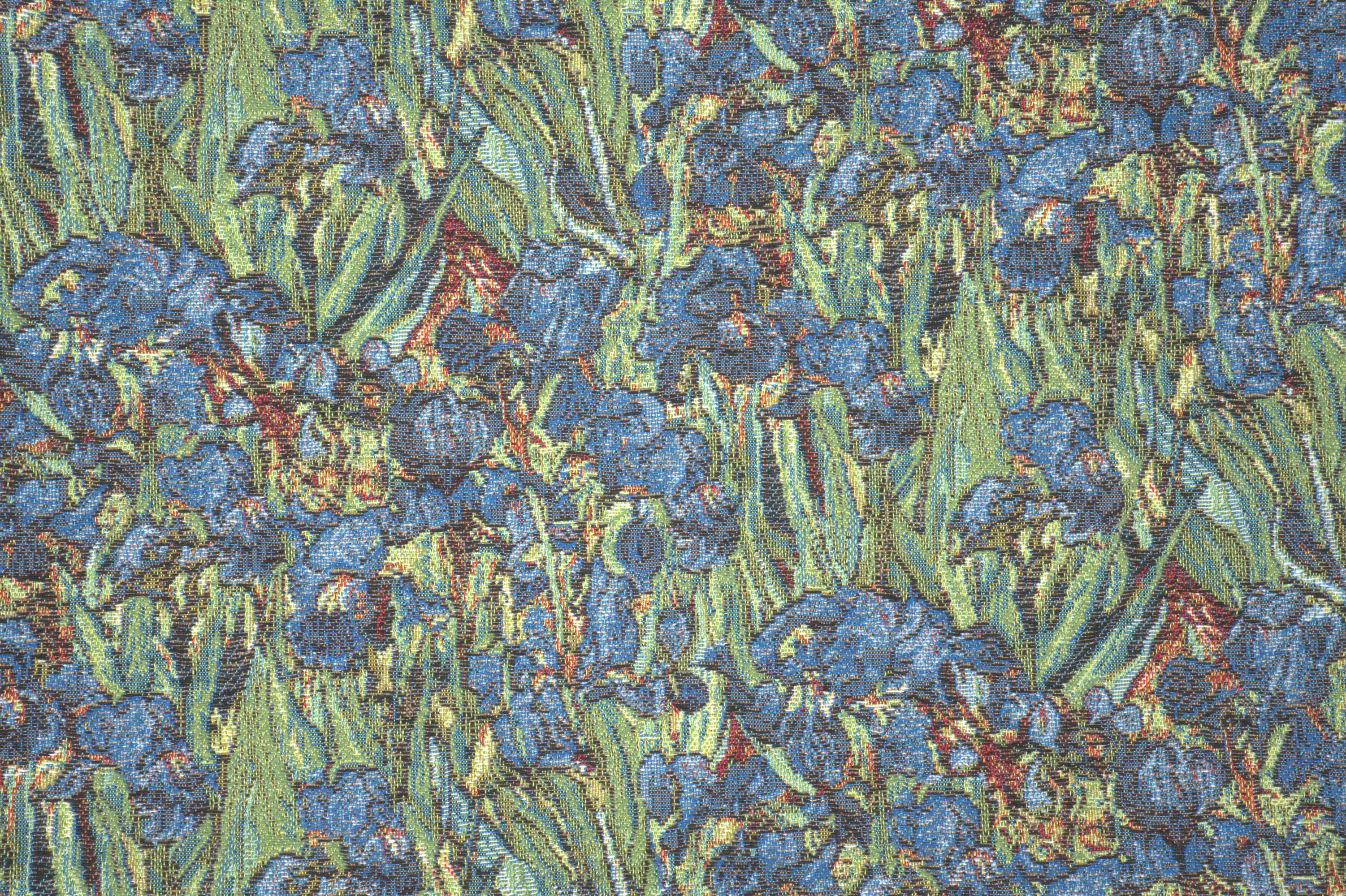 Vincent Van Gogh Iris Large Tapestry Pillow Cover 18x18 Inch Cotton Jacquard Woven Cushion Cover