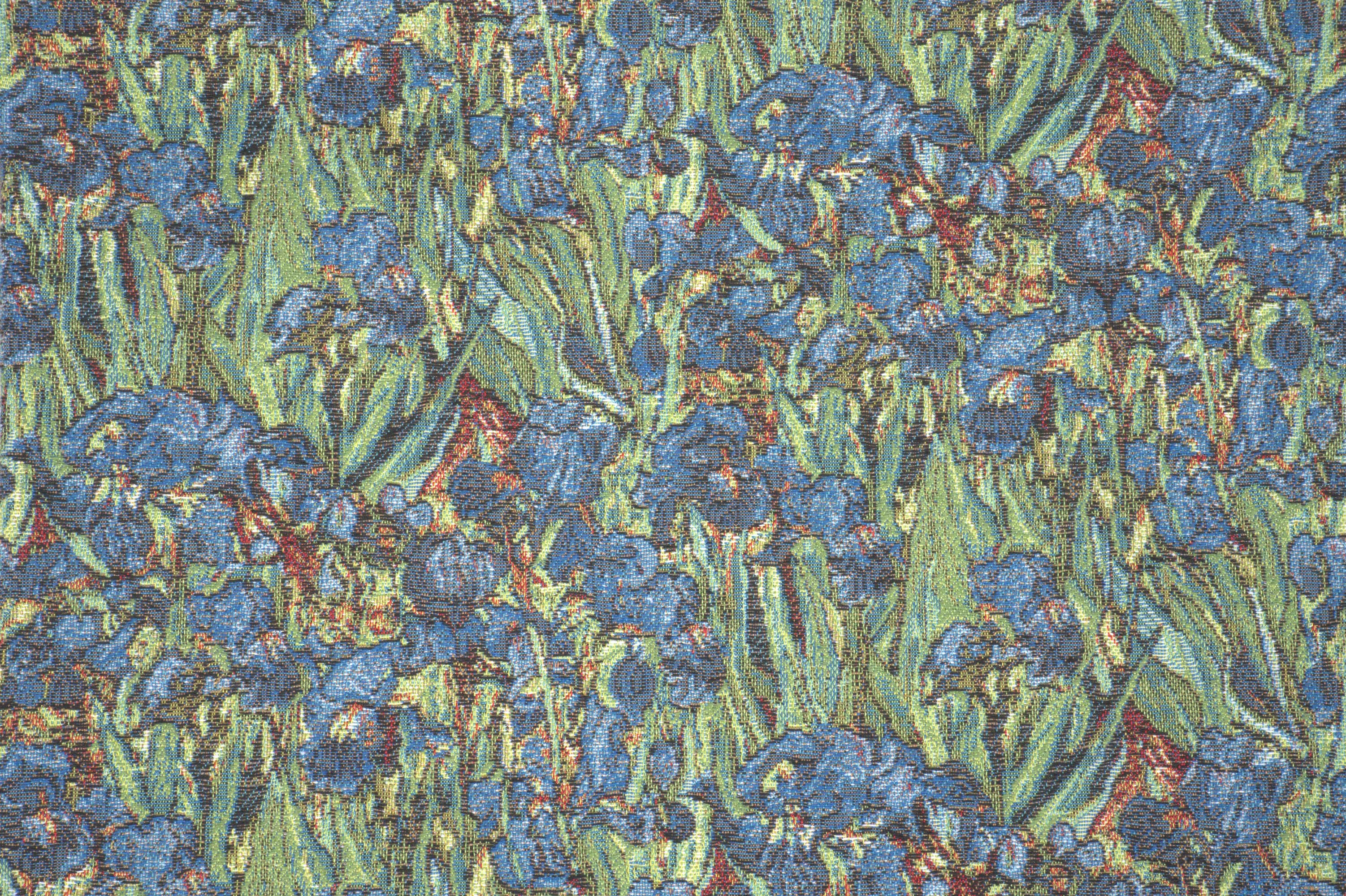 Vincent Van Gogh Iris Large Tapestry Pillow Cover 18x18 Inch Cotton Jacquard Woven Cushion Cover