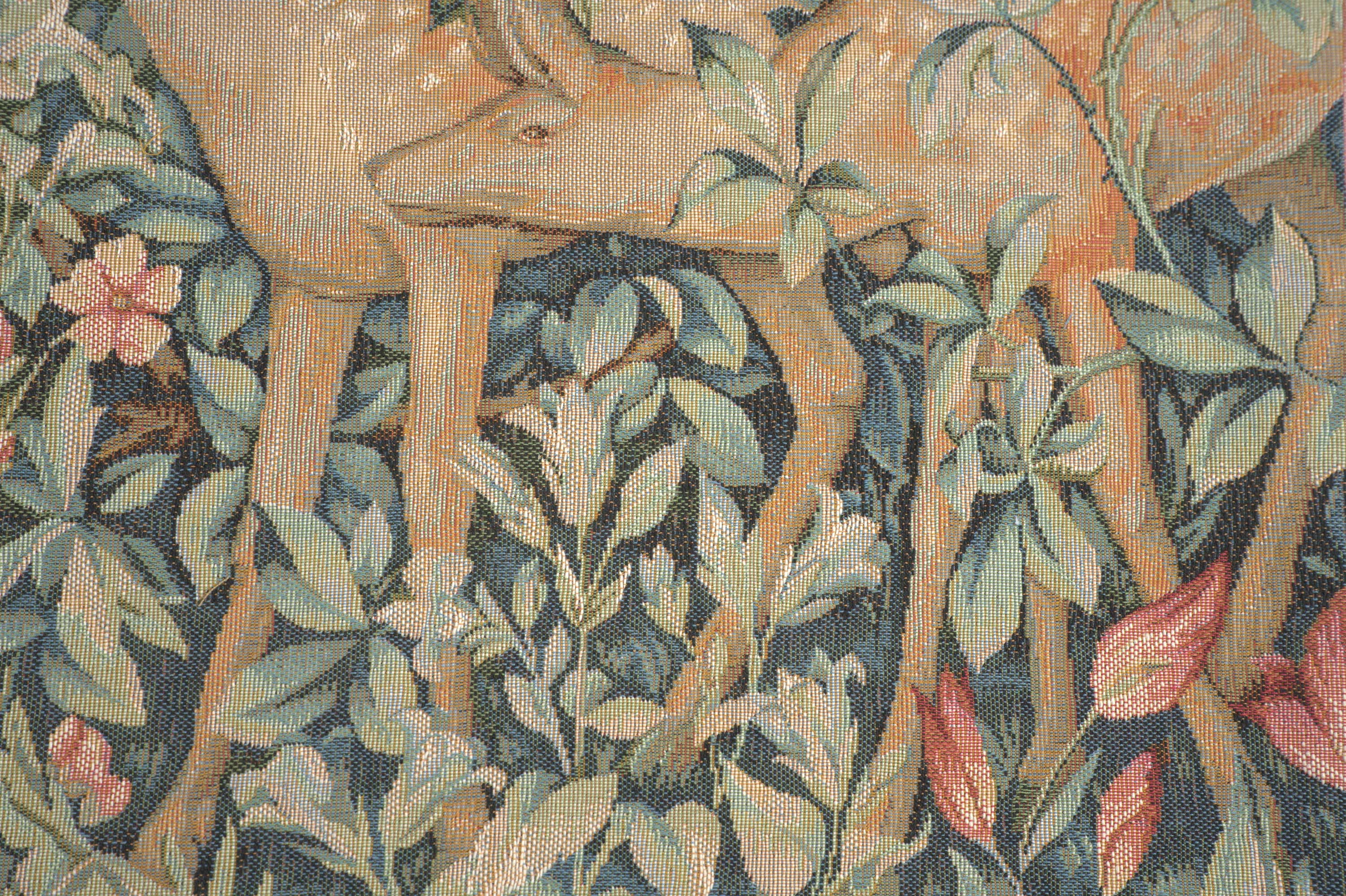 Two Does in a Forest French Tapestry Pillow Cover 19x19 inch Cotton Jacquard Woven Cushion Cover