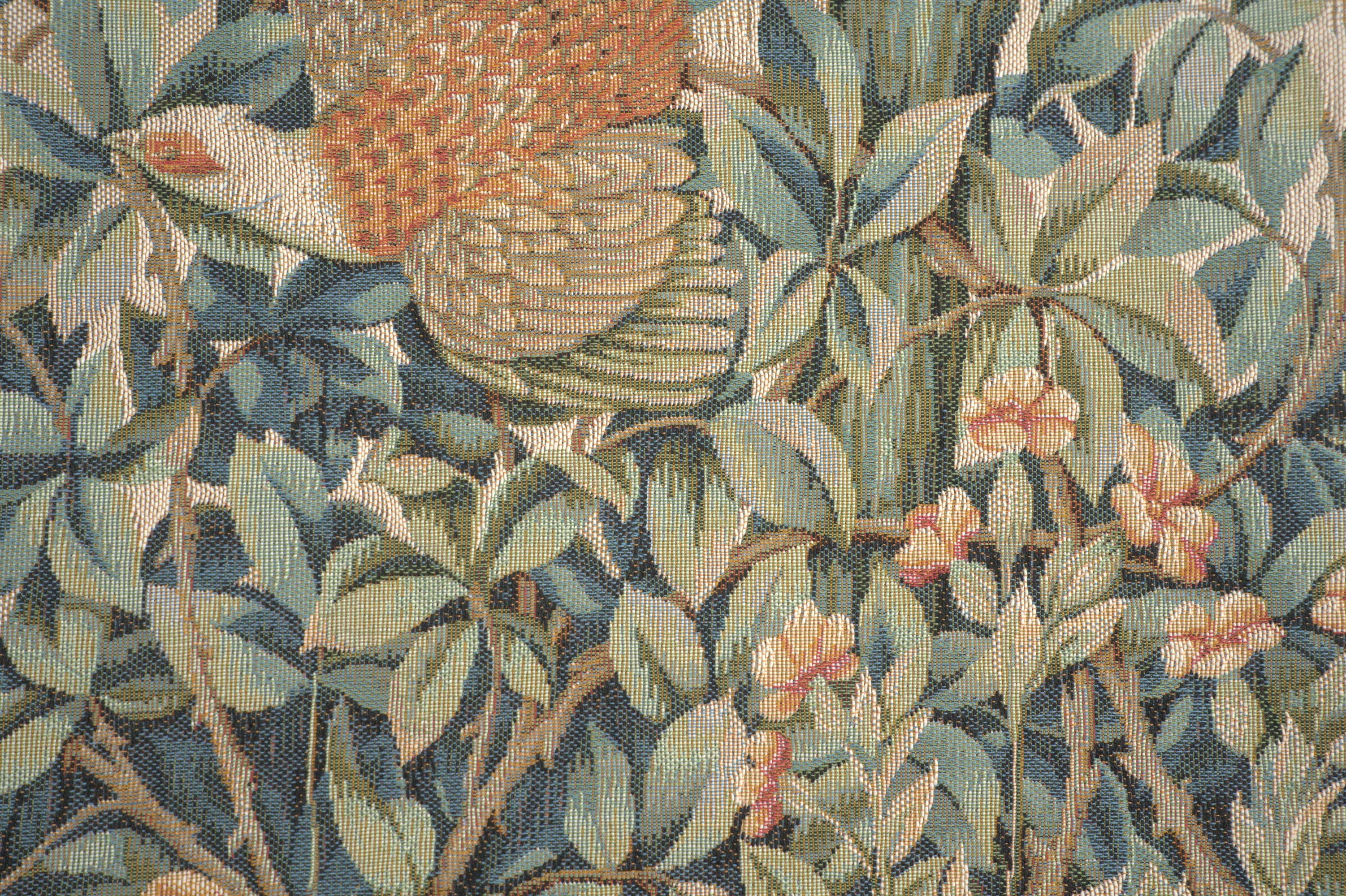 Pheasant in a Forest French Tapestry Pillow Cover 19x19 inch Cotton Jacquard Woven Cushion Cover