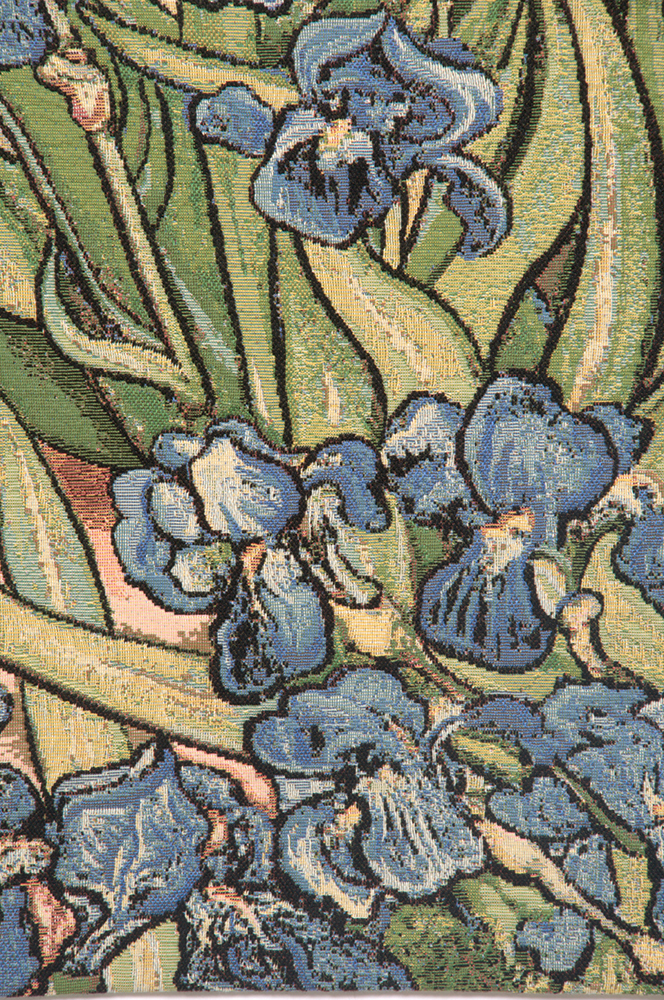 Vincent Van Gogh Iris Small Vintage Tapestry Wall Hanging 25 x 35 in Floral Impressionist Jacquard Woven Wall Art